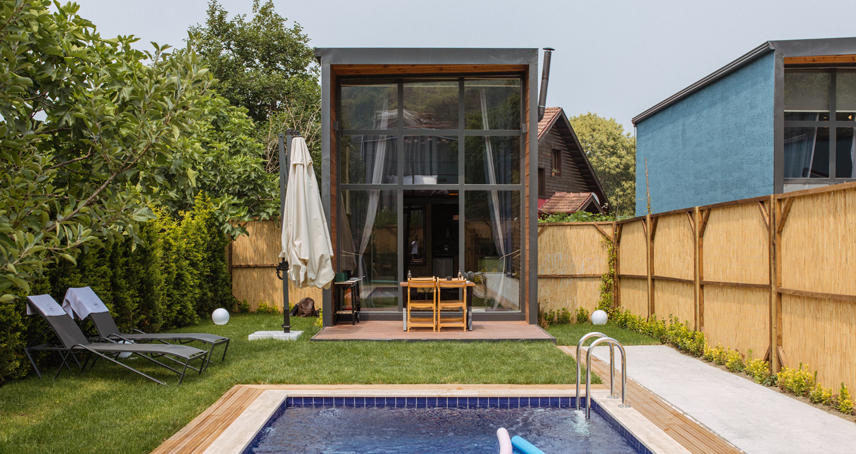 Minimalist Sapanca Özel Havuzlu Tiny House Resimleri